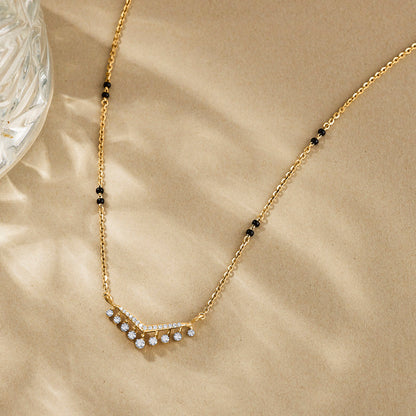 Grace Drop Diamond & Gold Tanmaniya Mangalsutra for Women