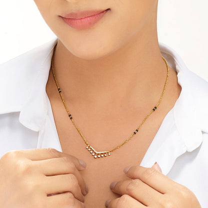 Grace Drop Diamond & Gold Tanmaniya Mangalsutra for Women