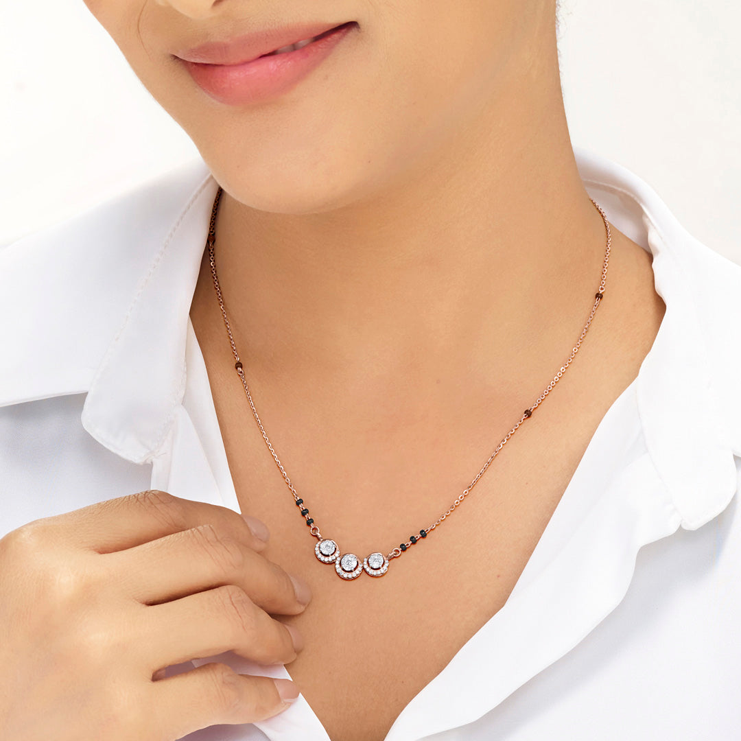 Refined Glow Diamond & Gold Tanmaniya Mangalsutra for Women
