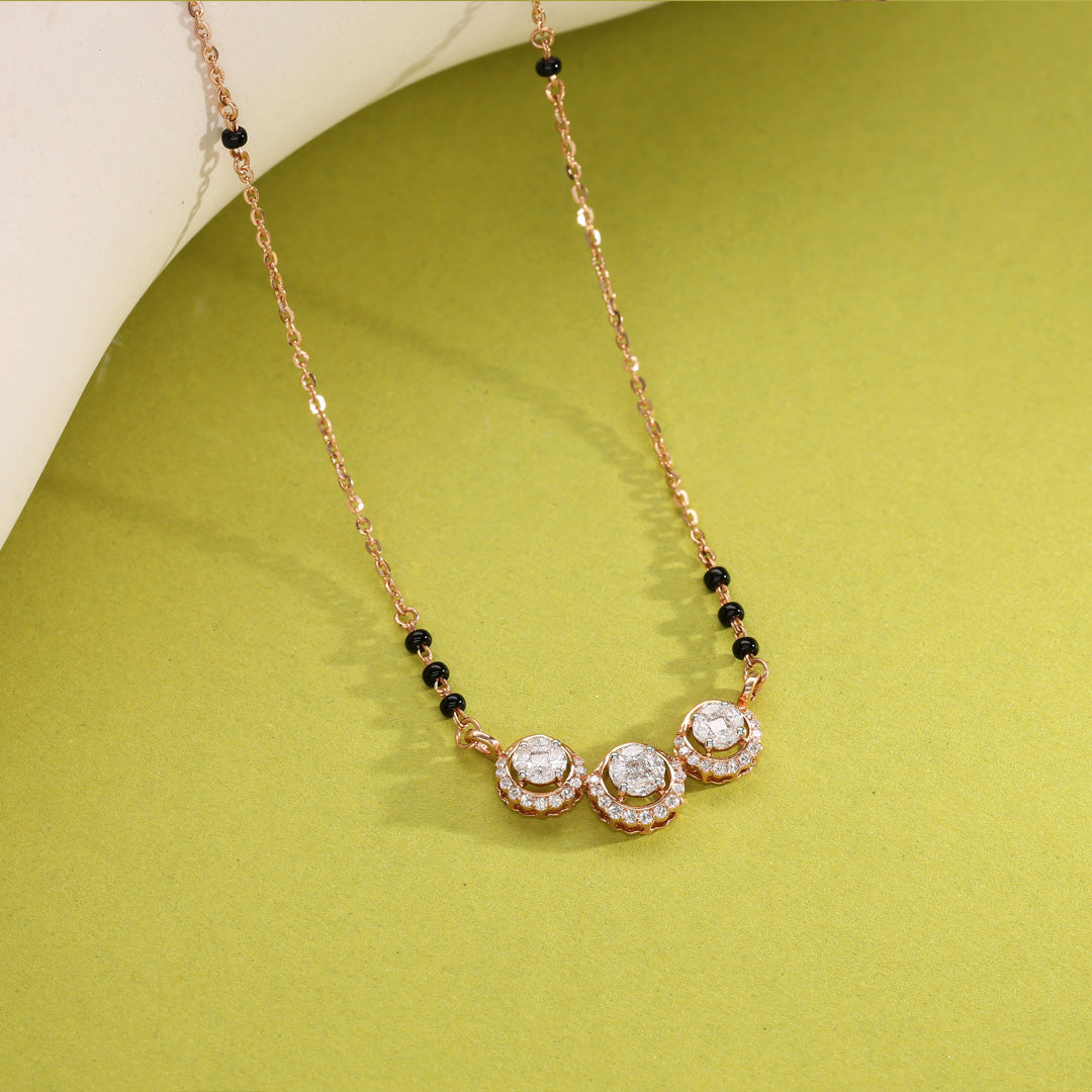 Refined Glow Diamond & Gold Tanmaniya Mangalsutra for Women