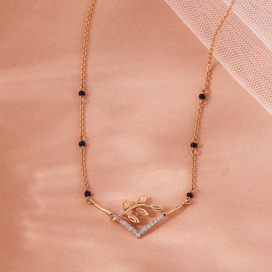 Contemporary Bond Diamond & Gold Tanmaniya Mangalsutra for Women