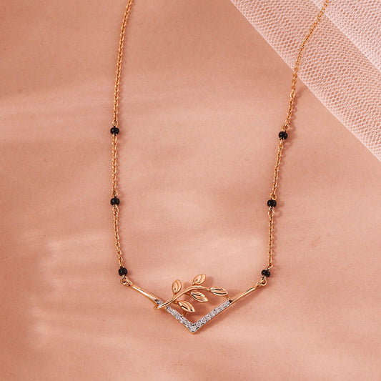 Contemporary Bond Diamond & Gold Tanmaniya Mangalsutra for Women