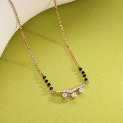 Endless Spark Diamond & Gold Tanmaniya Mangalsutra for Women