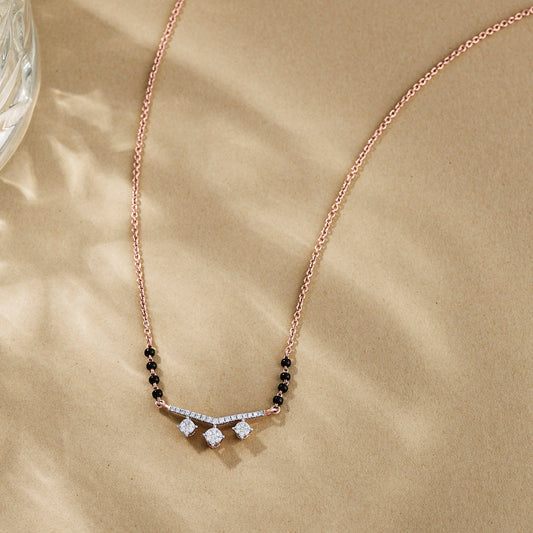 Endless Spark Diamond & Gold Tanmaniya Mangalsutra for Women