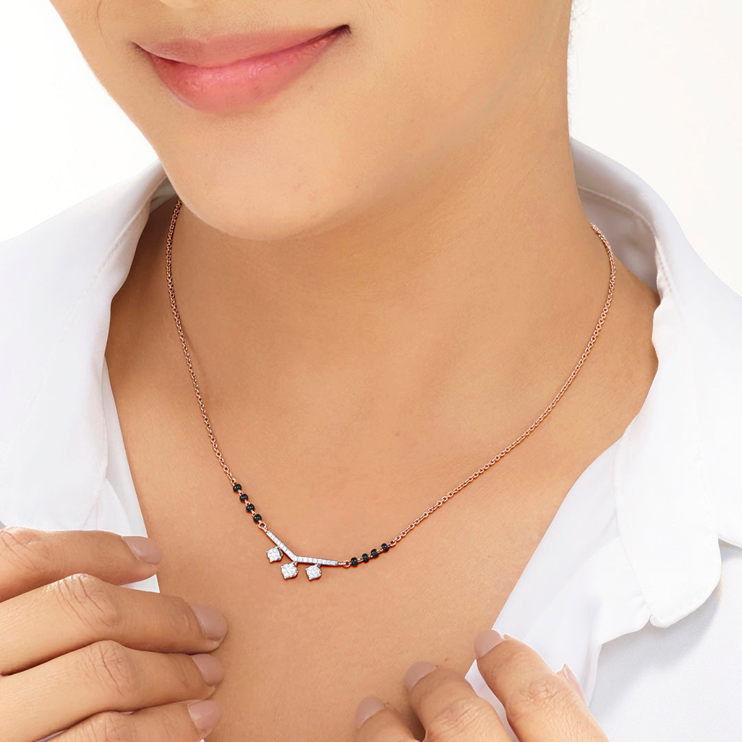 Endless Spark Diamond & Gold Tanmaniya Mangalsutra for Women