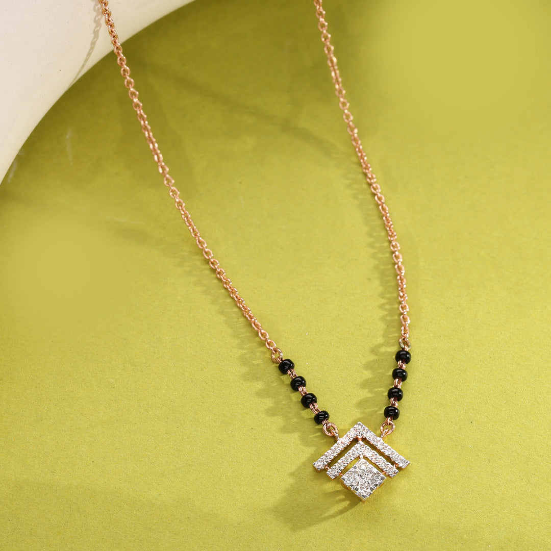 Infinity Nova Diamond & Gold Tanmaniya Mangalsutra for Women