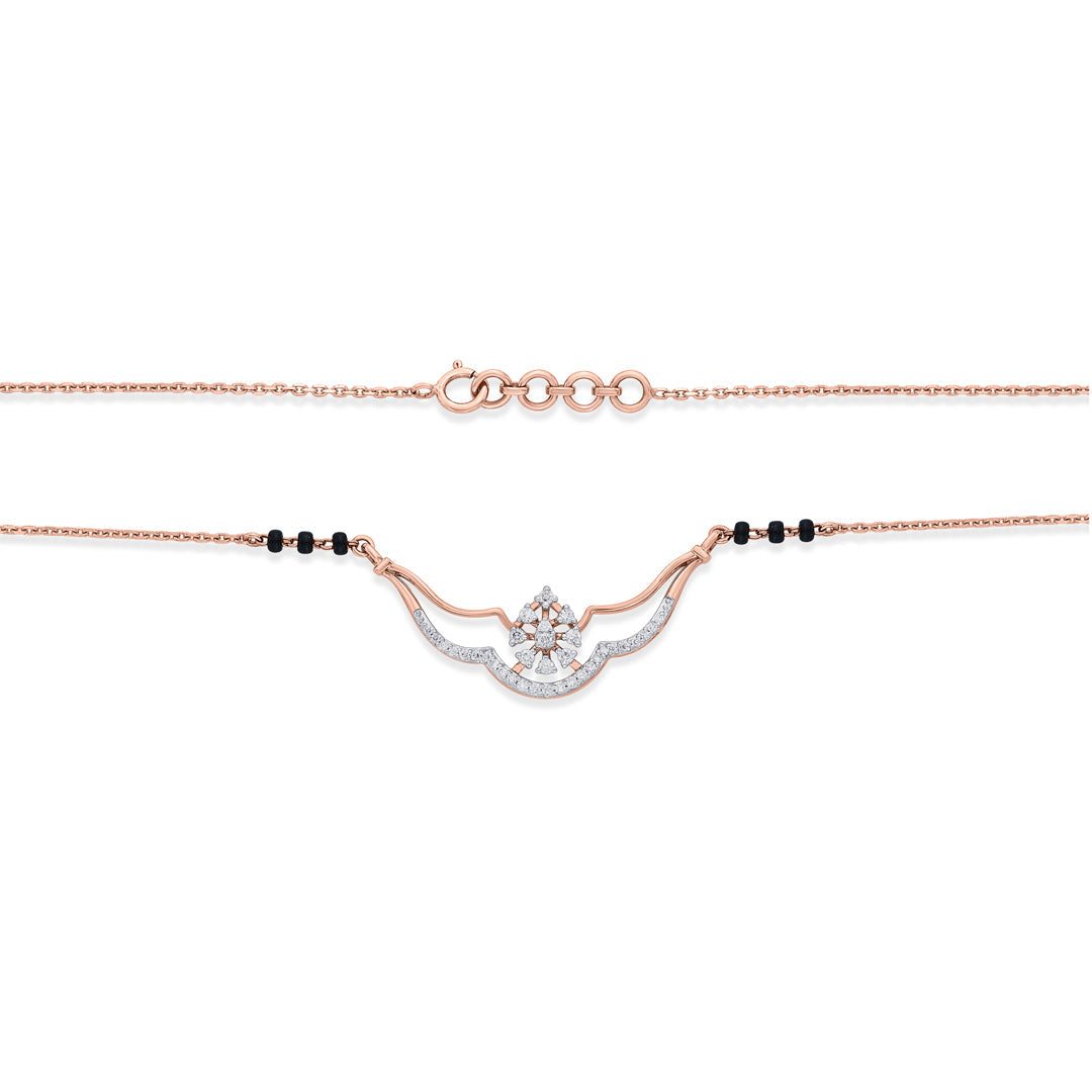 Divine Aura Diamond & Gold Tanmaniya Mangalsutra for Women