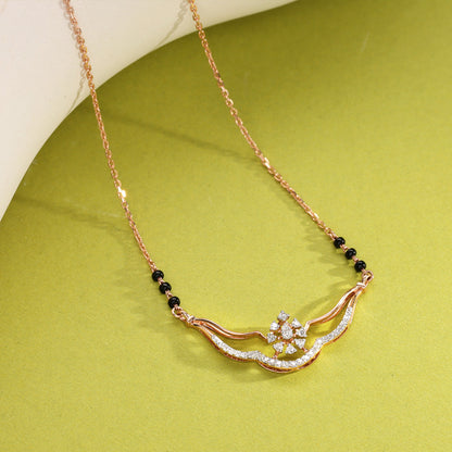 Divine Aura Diamond & Gold Tanmaniya Mangalsutra for Women