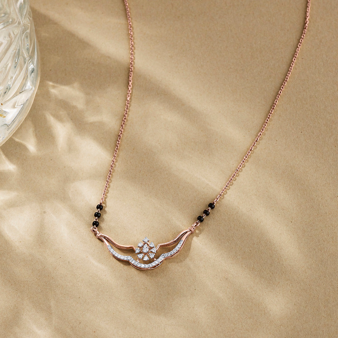 Divine Aura Diamond & Gold Tanmaniya Mangalsutra for Women