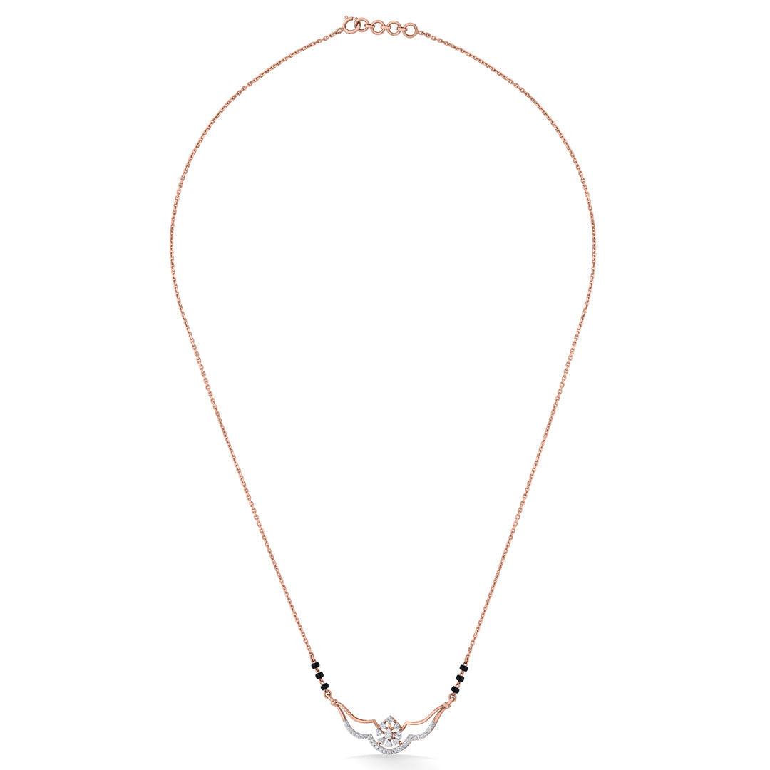 Divine Aura Diamond & Gold Tanmaniya Mangalsutra for Women