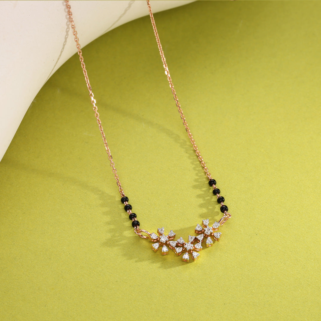 Pure Bloom Diamond & Gold Tanmaniya Mangalsutra for Women