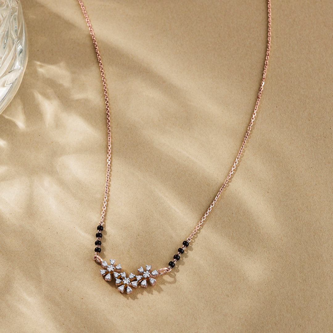Pure Bloom Diamond & Gold Tanmaniya Mangalsutra for Women