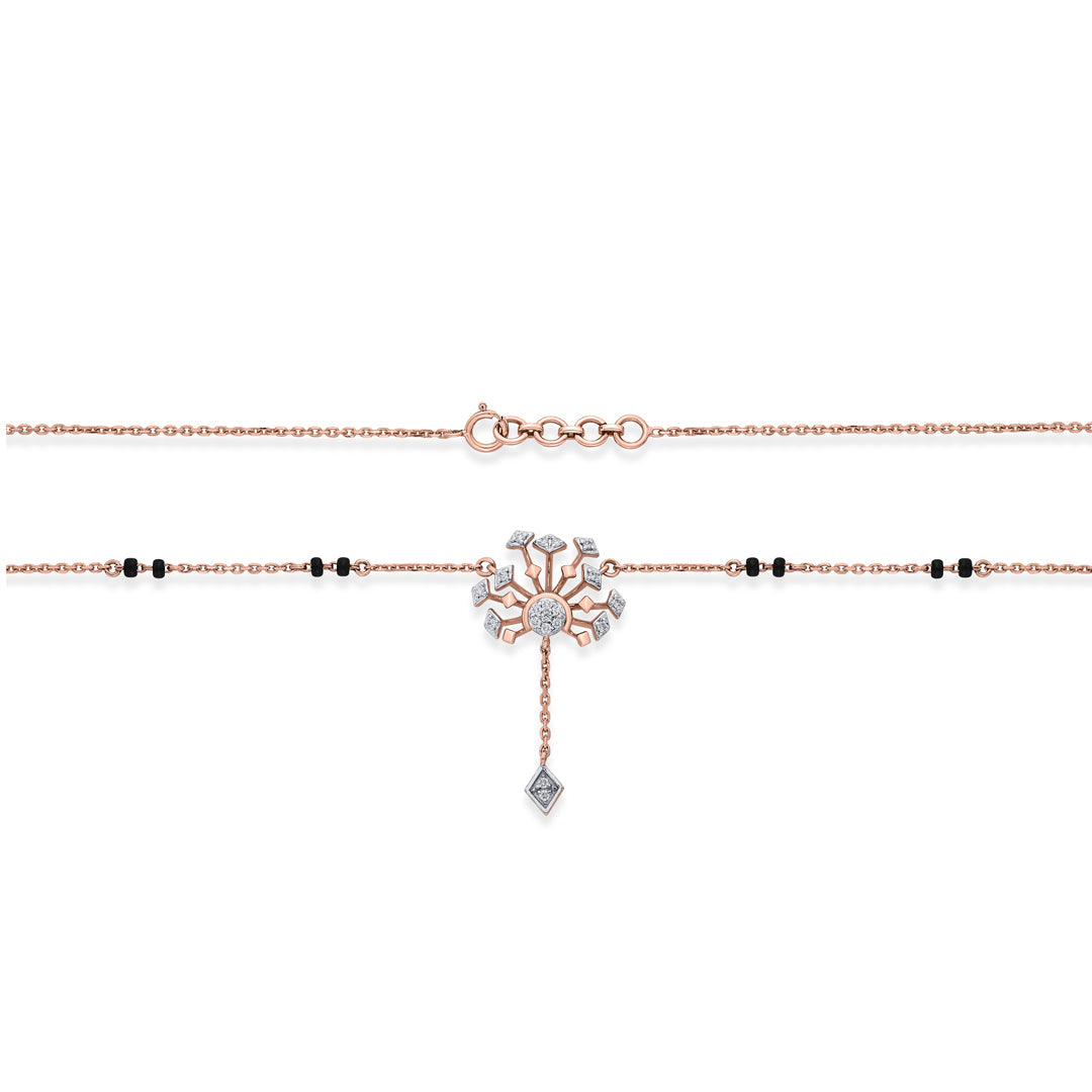 Radiant Bloom Diamond & Gold Tanmaniya Mangalsutra for Women