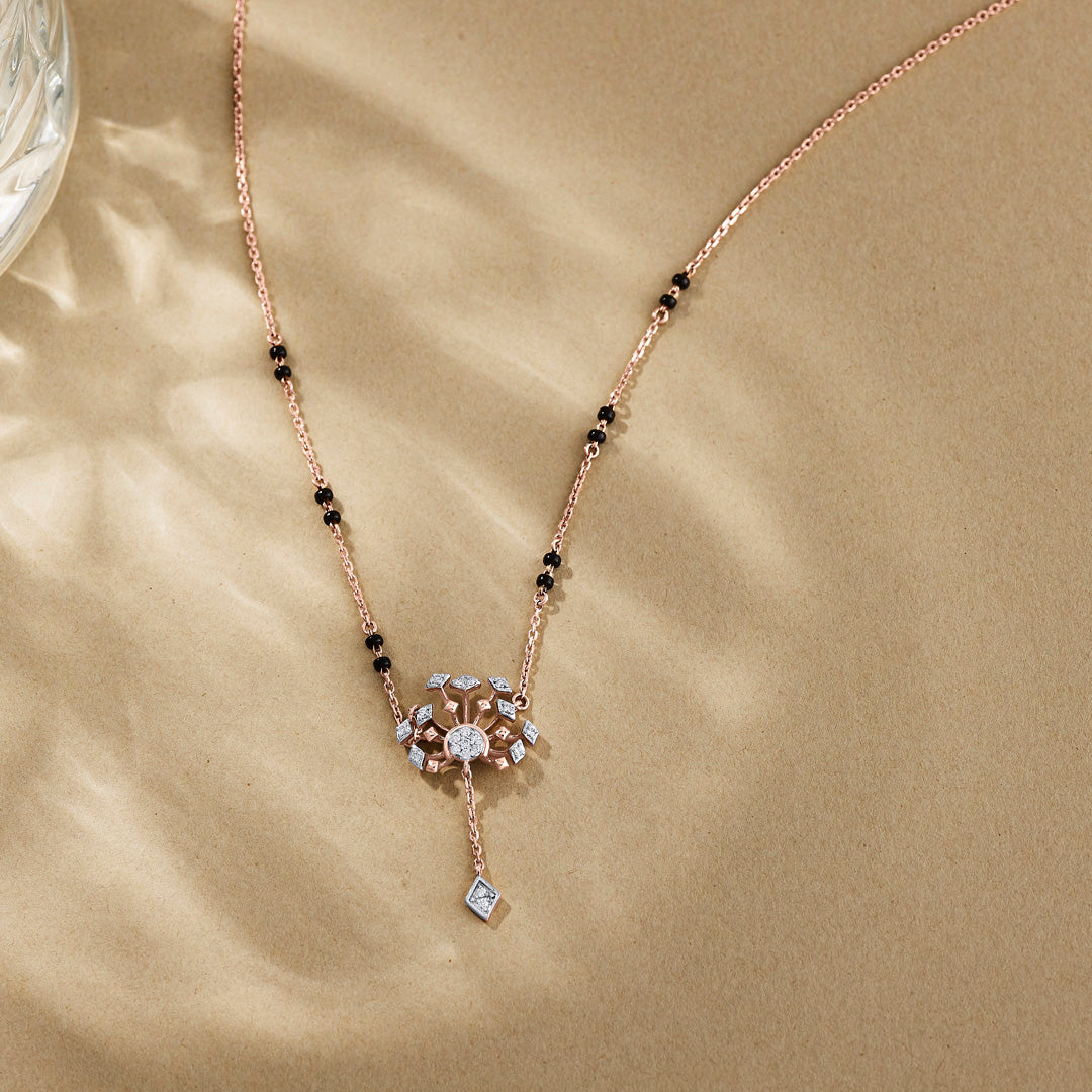 Radiant Bloom Diamond & Gold Tanmaniya Mangalsutra for Women