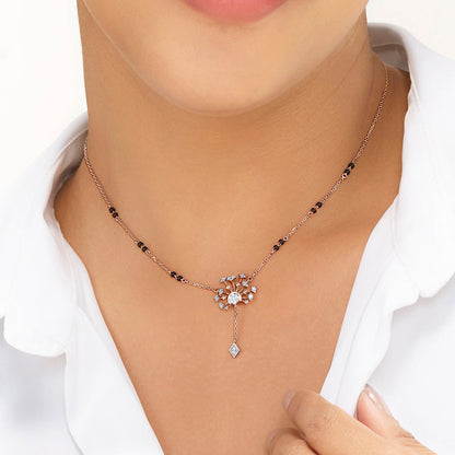 Radiant Bloom Diamond & Gold Tanmaniya Mangalsutra for Women