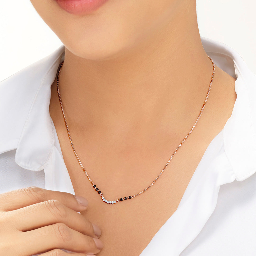 Infinite Gleam Diamond & Gold Tanmaniya Mangalsutra for Women