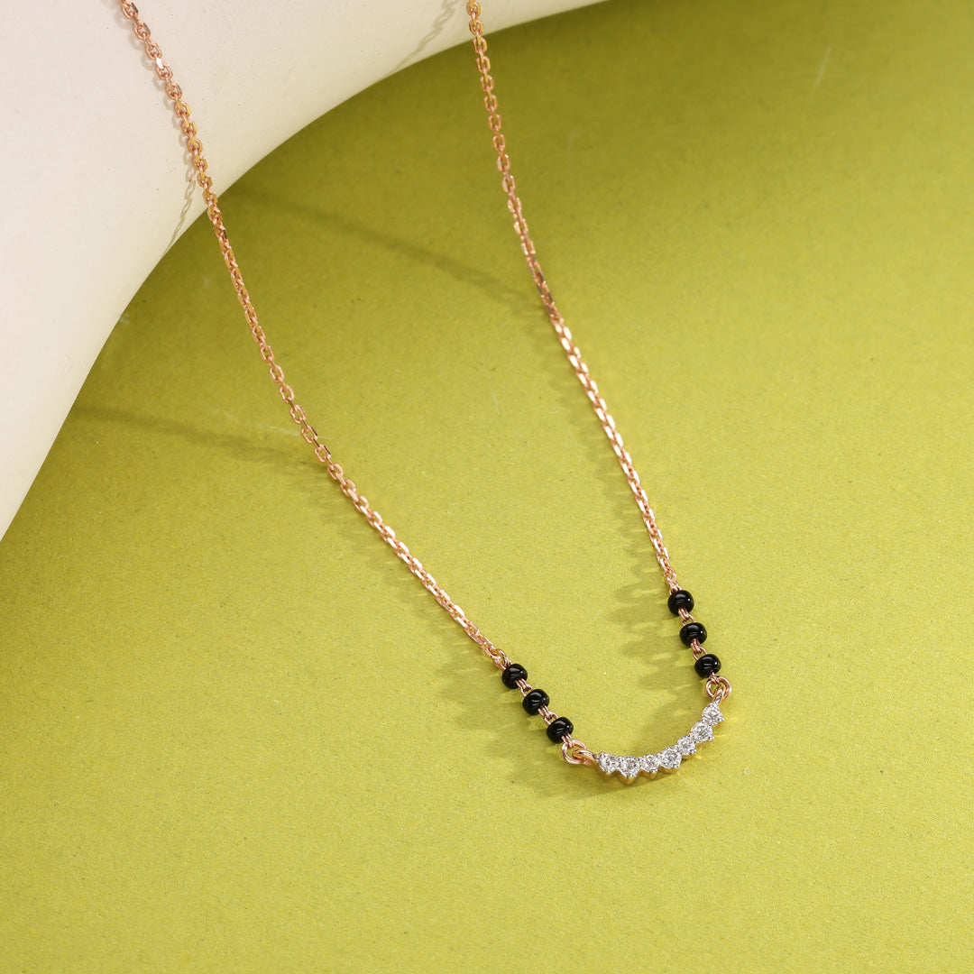 Infinite Gleam Diamond & Gold Tanmaniya Mangalsutra for Women