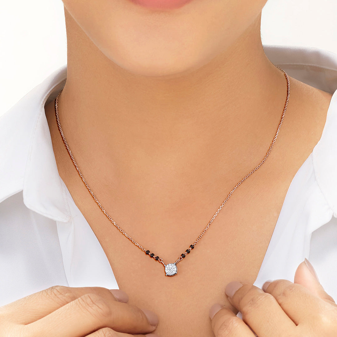 Infinite Spark Diamond & Gold Tanmaniya Mangalsutra for Women
