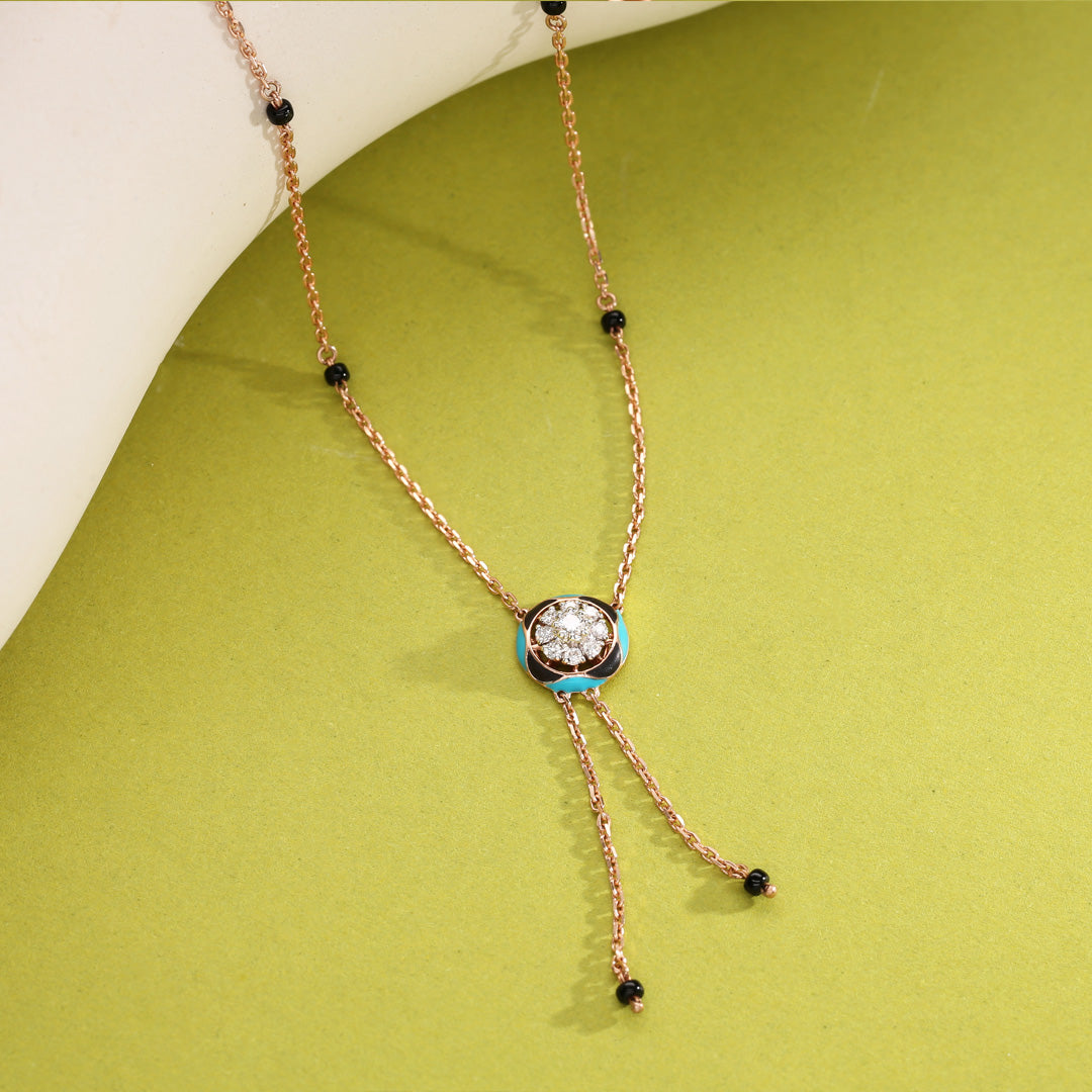 Endless Aura Diamond & Gold Tanmaniya Mangalsutra for Women