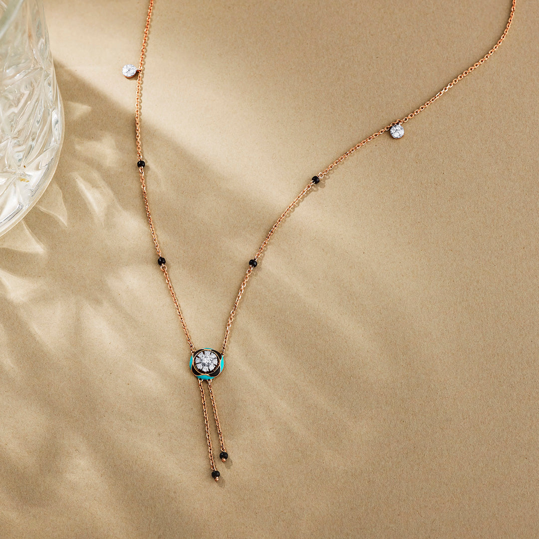 Endless Aura Diamond & Gold Tanmaniya Mangalsutra for Women