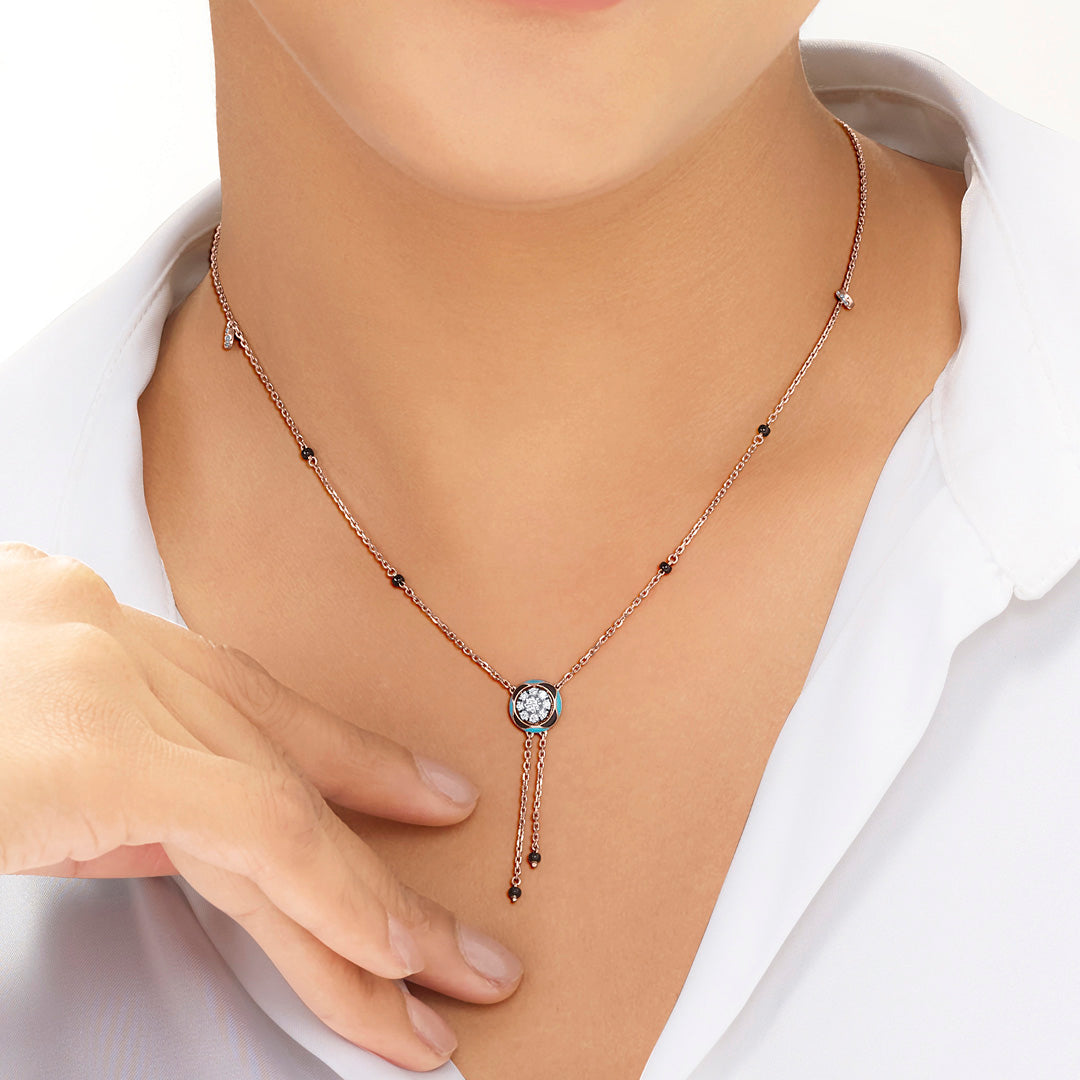Endless Aura Diamond & Gold Tanmaniya Mangalsutra for Women