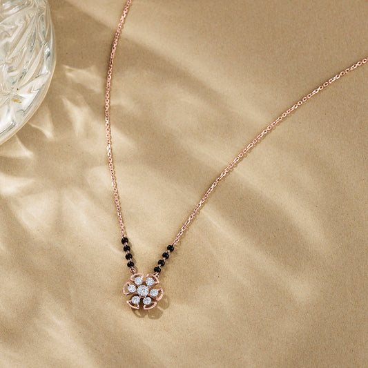 Infinite Bloom Diamond & Gold Tanmaniya Mangalsutra for Women