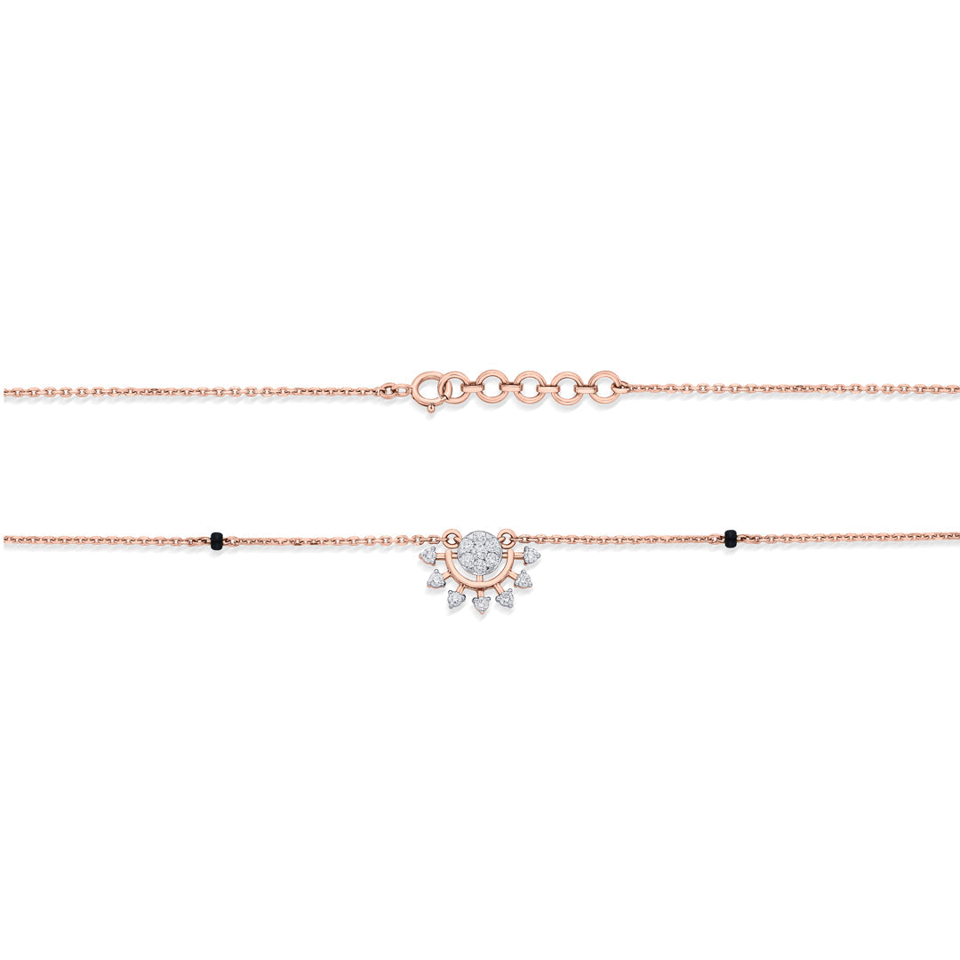 Endless Glint Diamond & Gold Tanmaniya Mangalsutra for Women