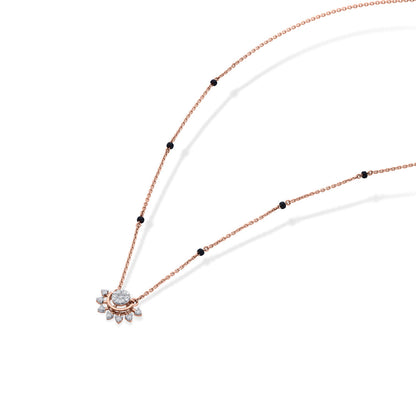 Endless Glint Diamond & Gold Tanmaniya Mangalsutra for Women