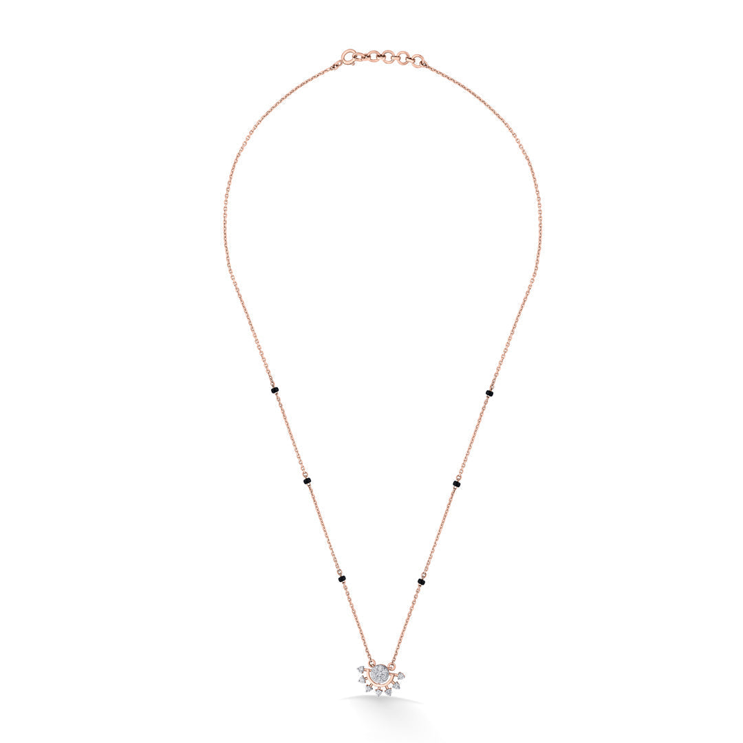 Endless Glint Diamond & Gold Tanmaniya Mangalsutra for Women