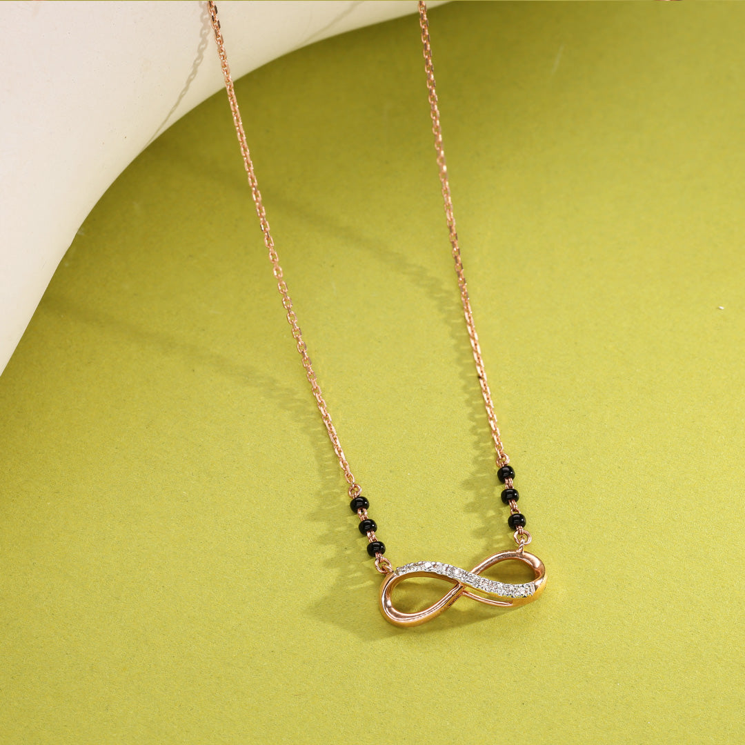 Endless Love Diamond & Gold Tanmaniya Mangalsutra for Women