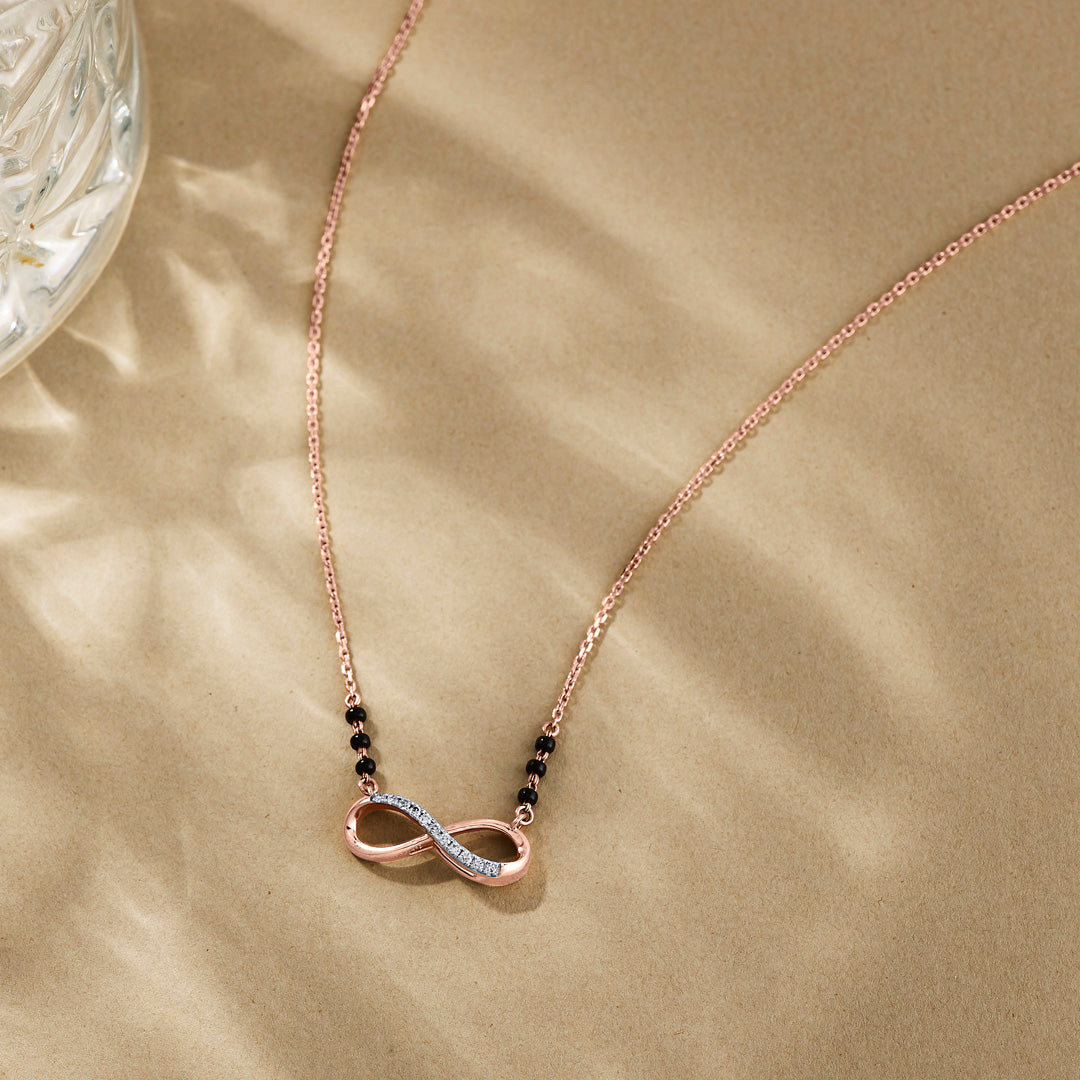 Endless Love Diamond & Gold Tanmaniya Mangalsutra for Women