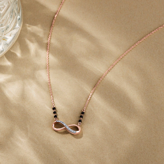 Endless Love Diamond & Gold Tanmaniya Mangalsutra for Women