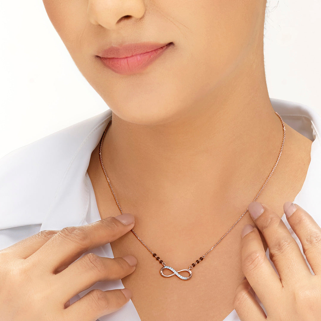 Endless Love Diamond & Gold Tanmaniya Mangalsutra for Women