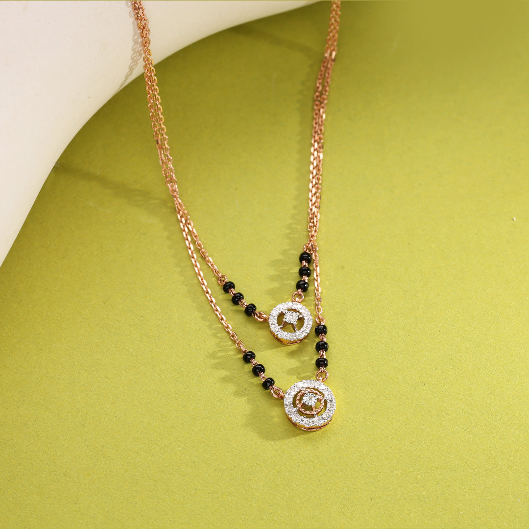 Contemporary Grace Diamond & Gold Tanmaniya Mangalsutra for Women
