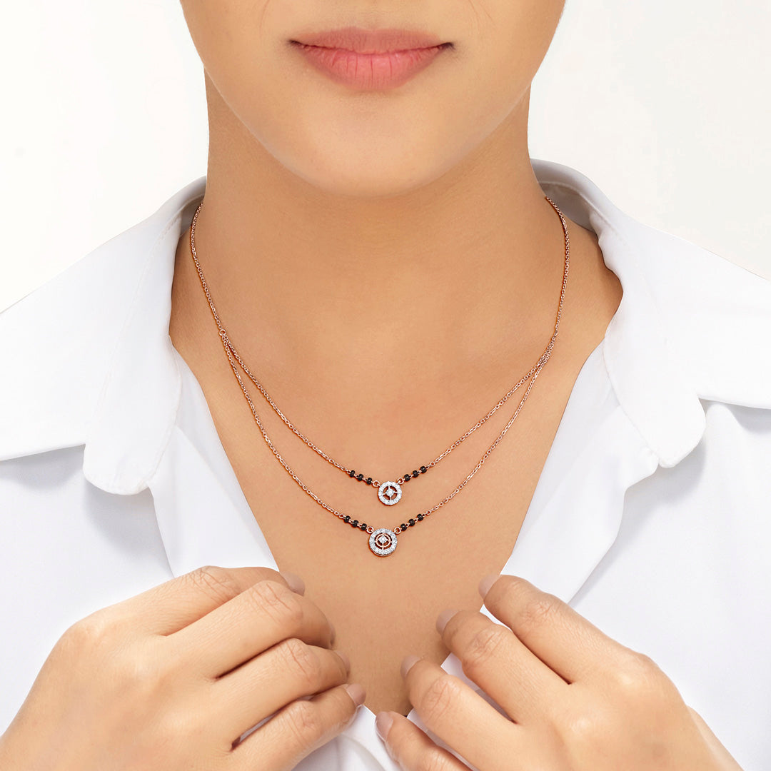 Contemporary Grace Diamond & Gold Tanmaniya Mangalsutra for Women