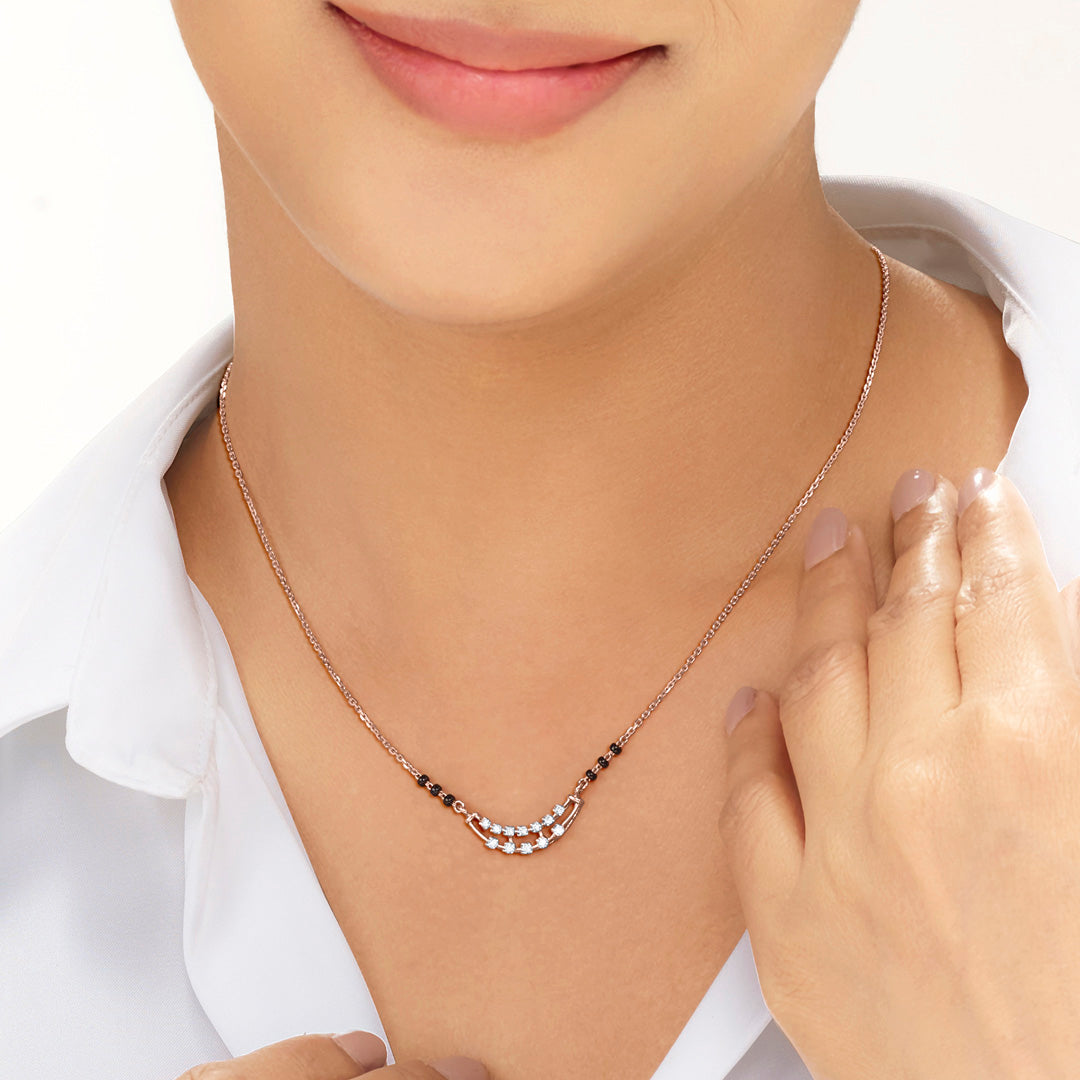 Infinite Grace Diamond & Gold Tanmaniya Mangalsutra for Women