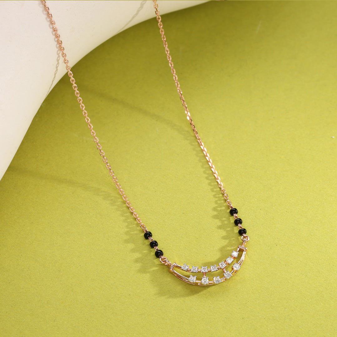 Infinite Grace Diamond & Gold Tanmaniya Mangalsutra for Women