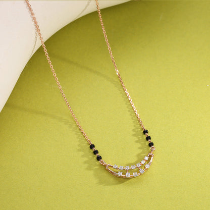 Infinite Grace Diamond & Gold Tanmaniya Mangalsutra for Women