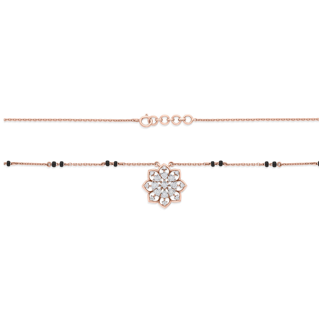 Endless Halo Diamond & Gold Tanmaniya Mangalsutra for Women