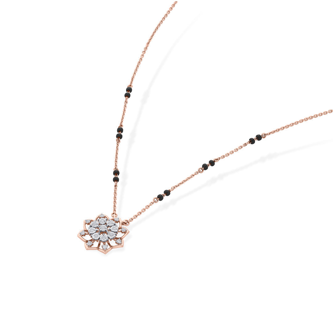 Endless Halo Diamond & Gold Tanmaniya Mangalsutra for Women