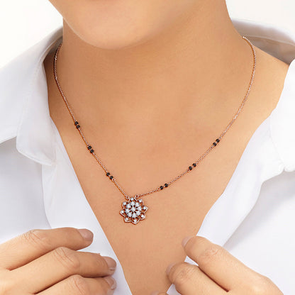 Endless Halo Diamond & Gold Tanmaniya Mangalsutra for Women