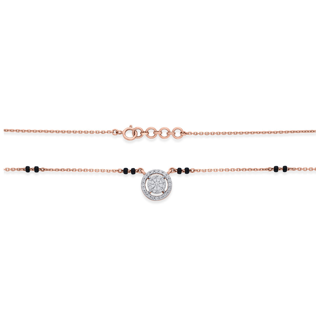 Stellar Glint Diamond & Gold Tanmaniya Mangalsutra for Women