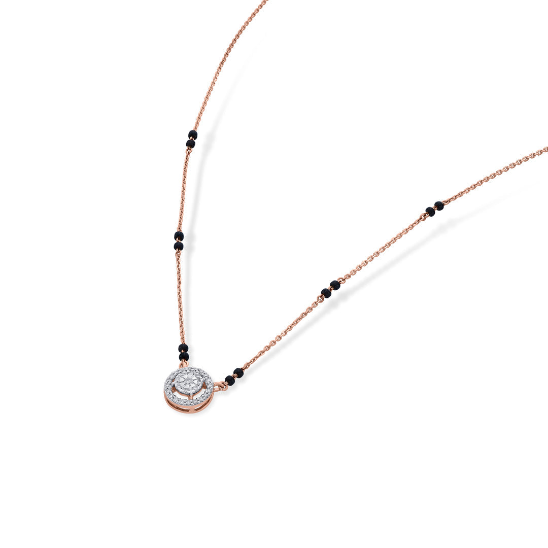 Stellar Glint Diamond & Gold Tanmaniya Mangalsutra for Women