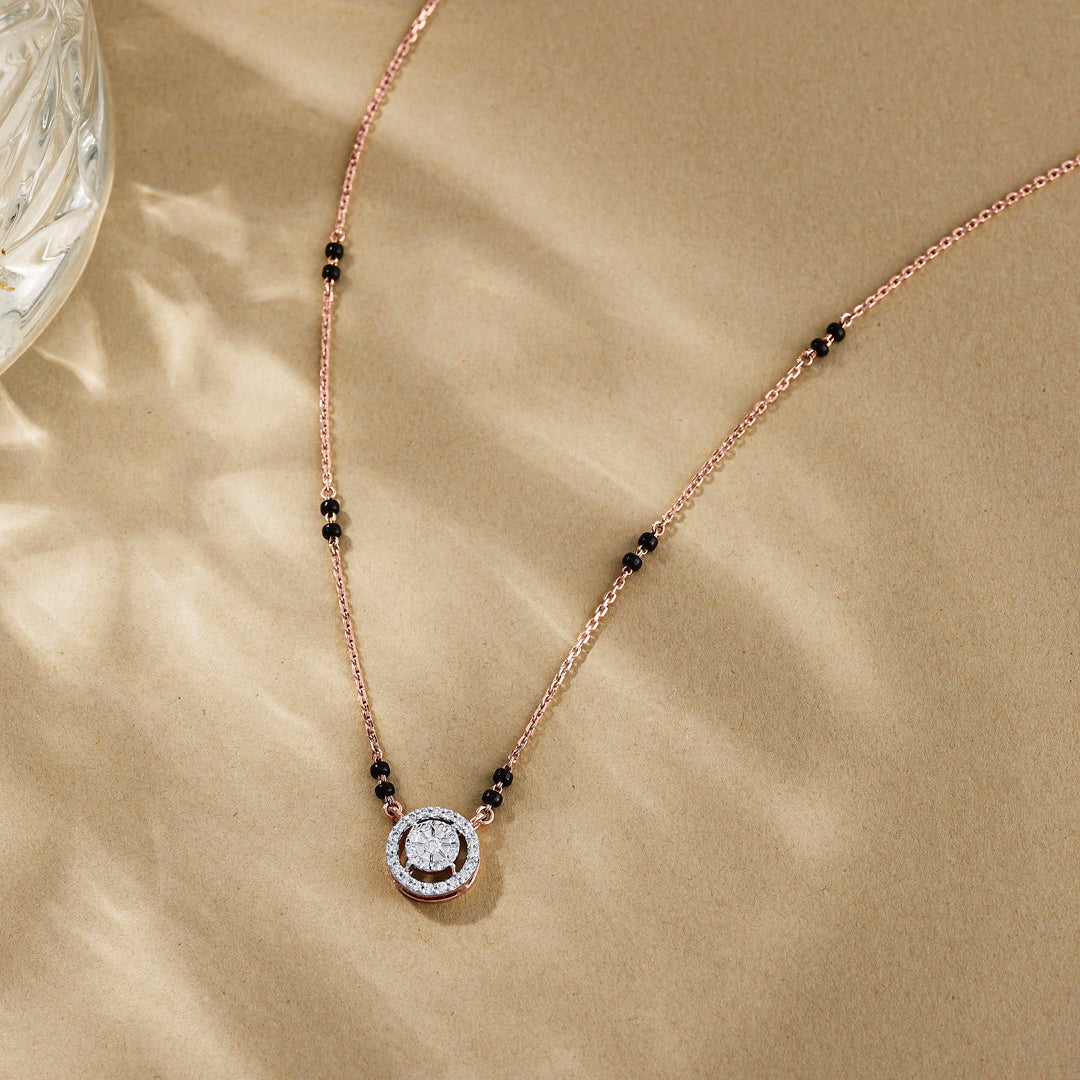 Stellar Glint Diamond & Gold Tanmaniya Mangalsutra for Women