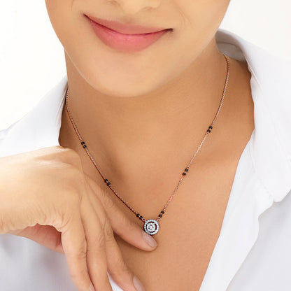Stellar Glint Diamond & Gold Tanmaniya Mangalsutra for Women