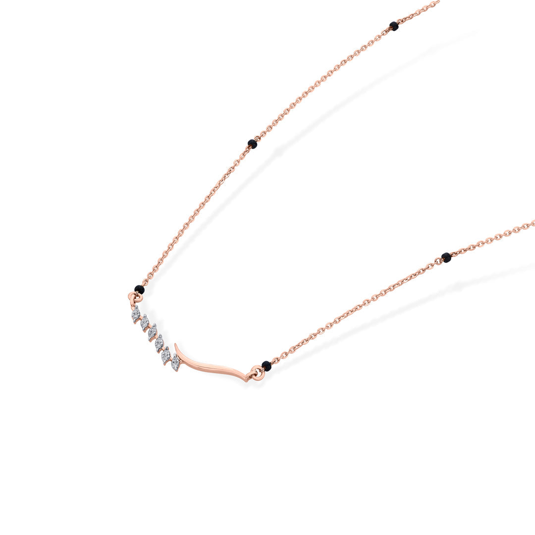 Gleaming Bond Diamond & Gold Tanmaniya Mangalsutra for Women