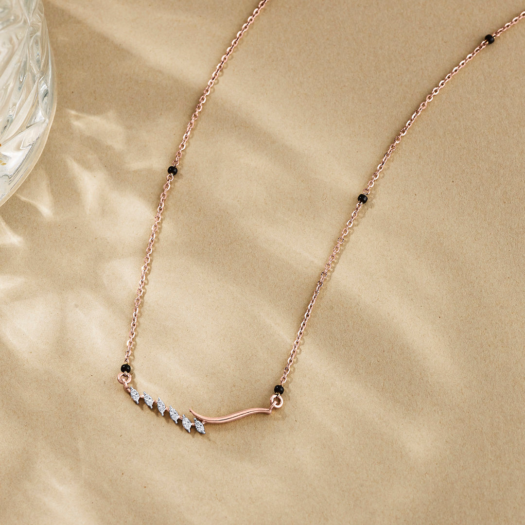 Gleaming Bond Diamond & Gold Tanmaniya Mangalsutra for Women