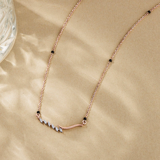 Gleaming Bond Diamond & Gold Tanmaniya Mangalsutra for Women