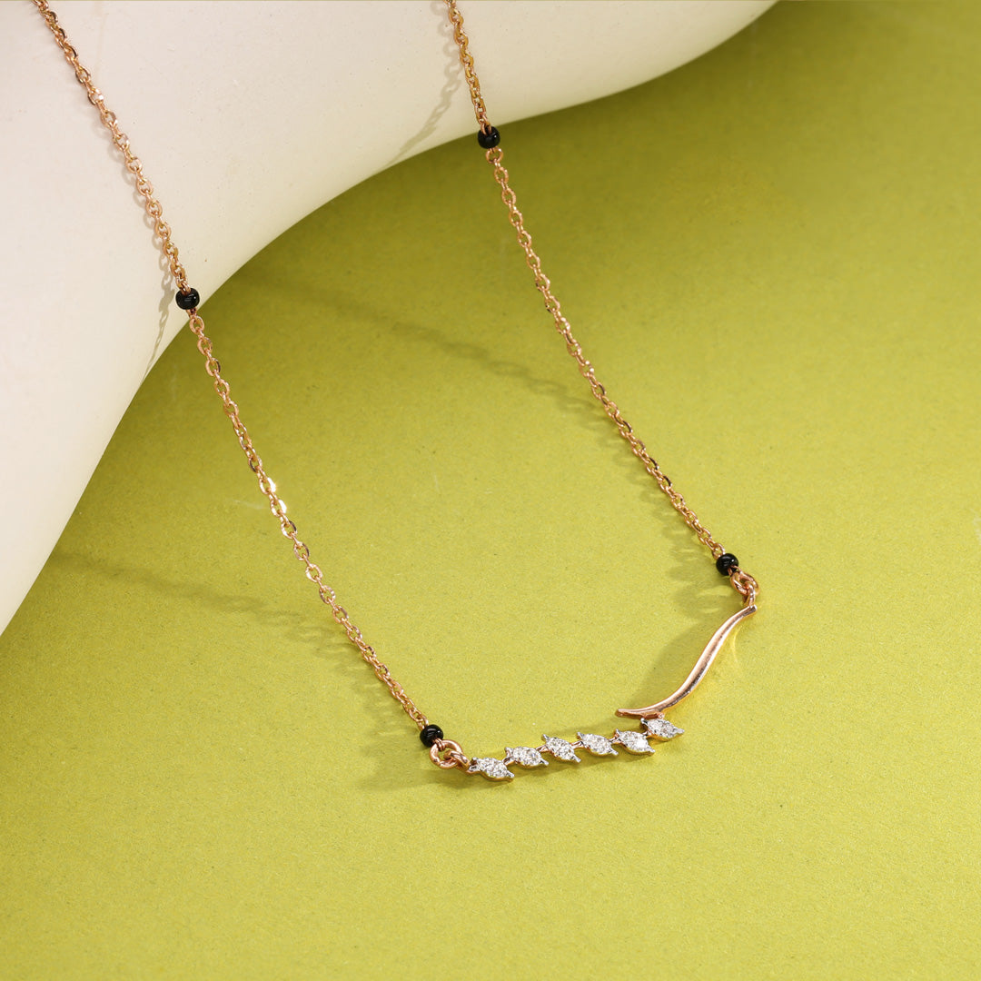 Gleaming Bond Diamond & Gold Tanmaniya Mangalsutra for Women
