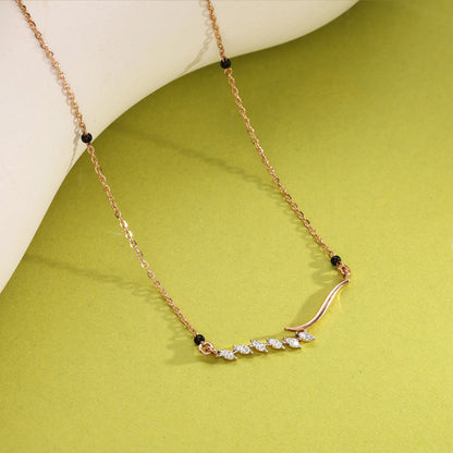 Gleaming Bond Diamond & Gold Tanmaniya Mangalsutra for Women